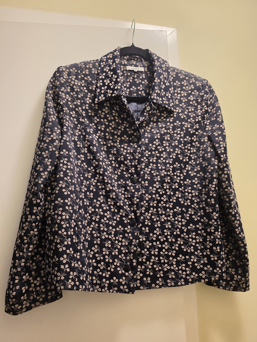Ganni Floral Navy Jacket - Size 38 (US6)
